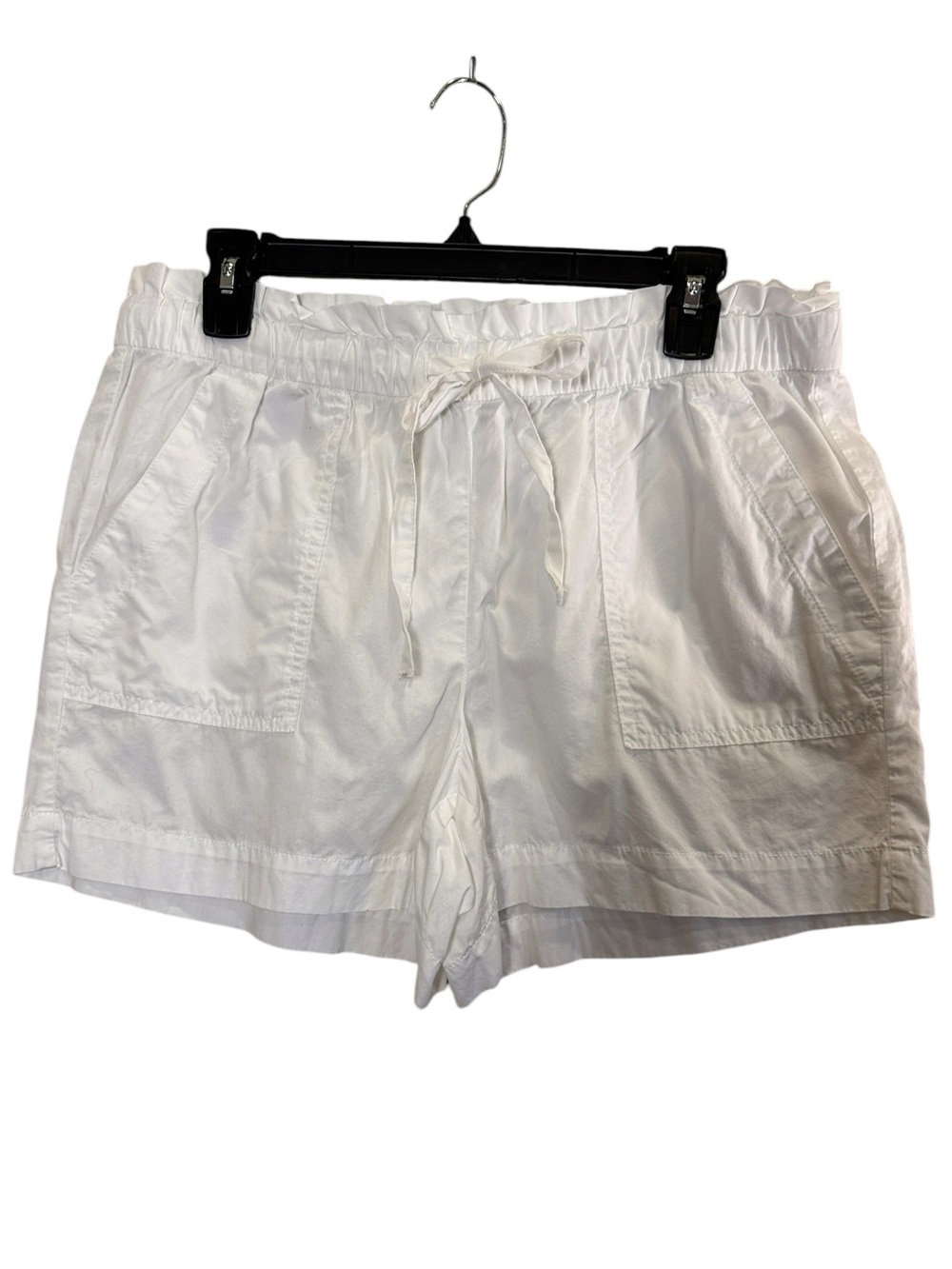 LOFT Women’s 100% Cotton White Elastic Waist Drawstring Shorts Sz M